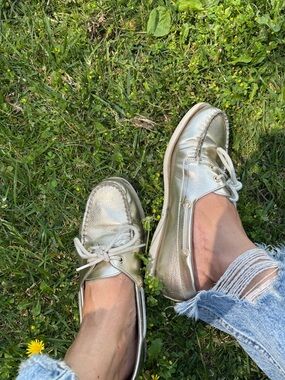 Sperry Metallic Gold Leather Top-Sider size 9.5